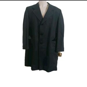 Tweed?Vtg Mens Botany Coat 500 trench Overcoat coat 42 Reg Long Gray Wool